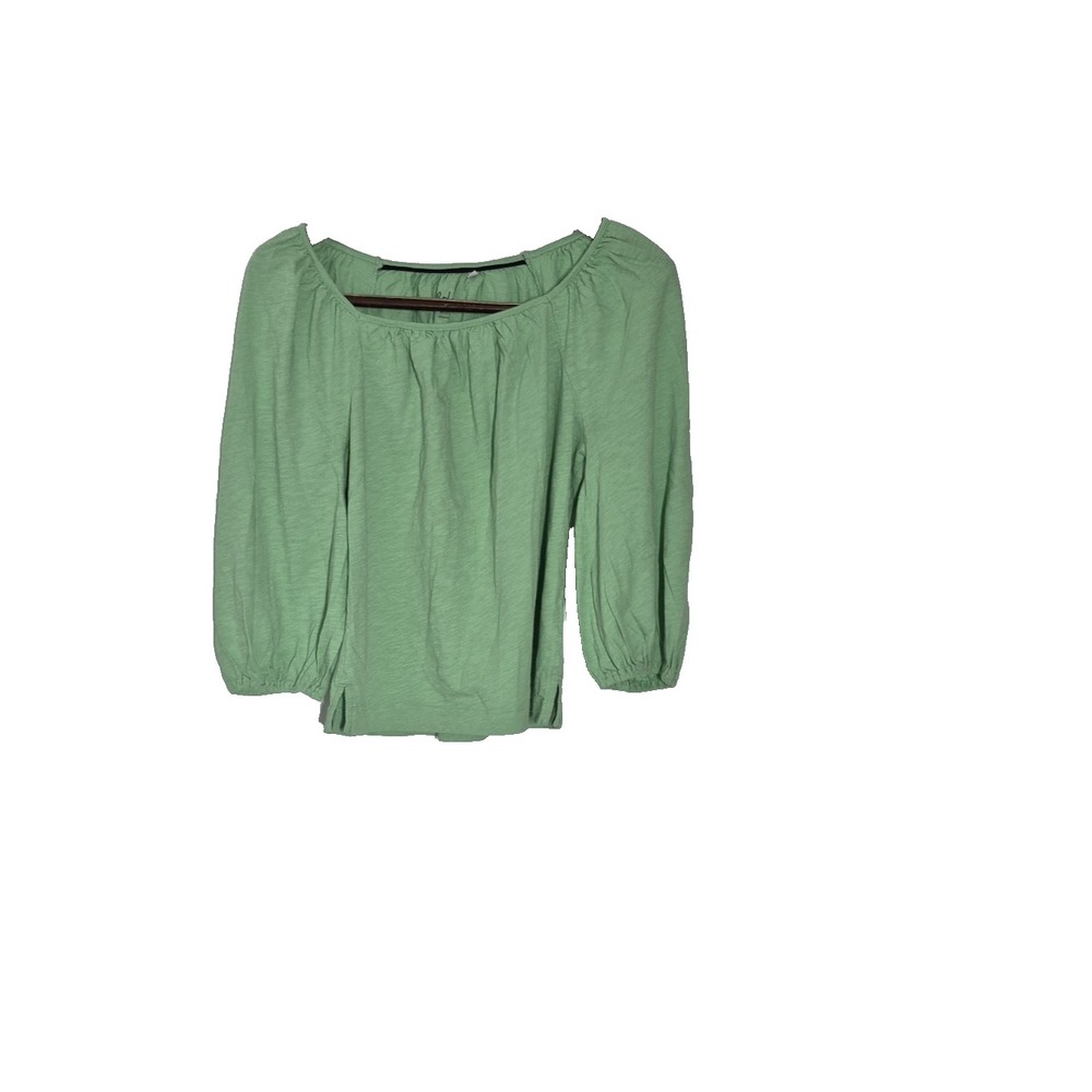 Boden Top Womens Small Lime Green‎ Off the Shoulder Balloon Sleeve Pullover
